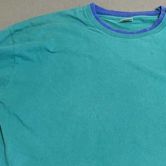 Vtg Fruit Of The Loom T Shirt XXL Mens Made In USA Ringer Double Layer WORN 90s - Picture 11 of 16